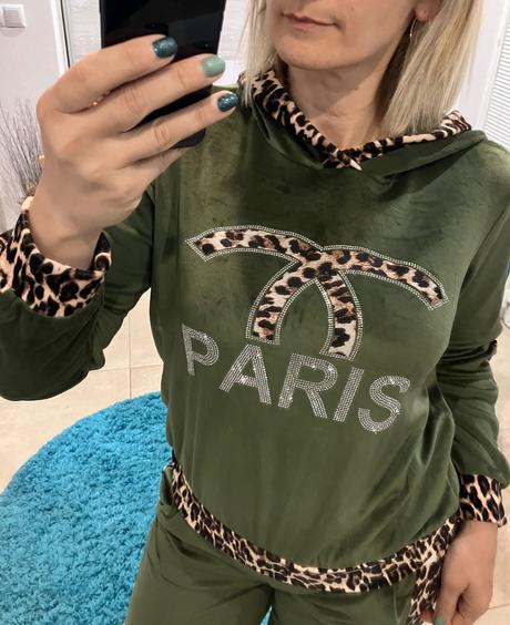 Dámska zamatová súprava s kapucňou (uni), l / m / xl