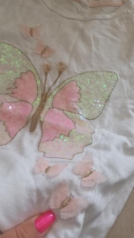 Nádherné tričko s motýlikom, h&m,134