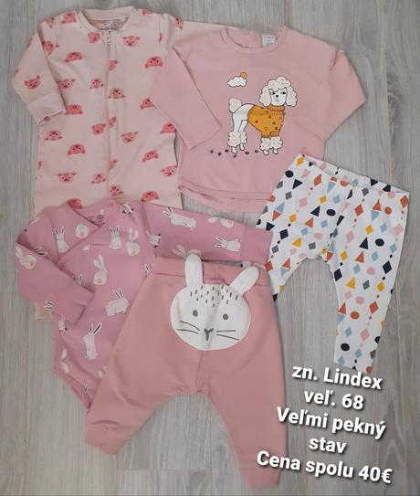 Balík zn. lindex veľ. 68 pre dievčatko, 68–80