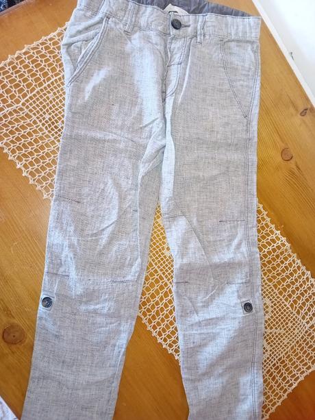 Ľanové nohavice, h&m,128