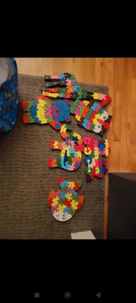 6 x drevené puzzle, 