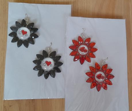 Handmade náušnice valentínske, 
