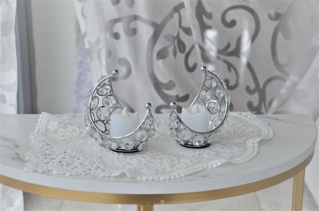 2 x strieborný svietnik-polmesiac, 