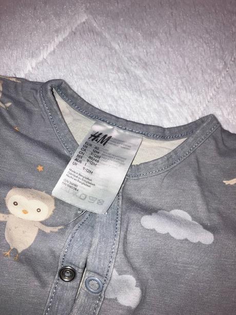 Pyžamo - overal - sovičky, h&m,80