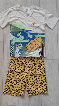 Set tričko + krátke nohavice, h&m,128