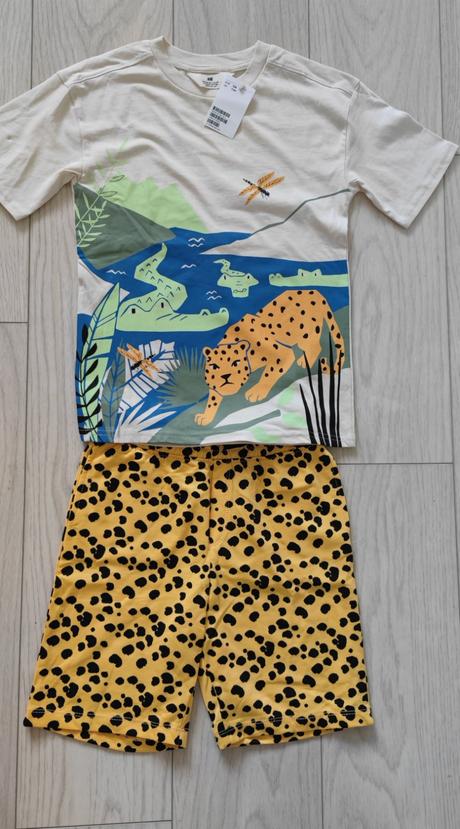 Set tričko + krátke nohavice, h&m,128