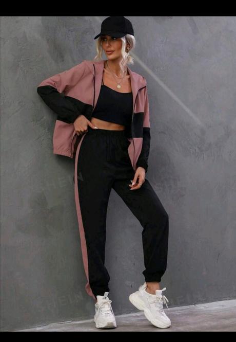 Dvojdielna súprava nohavice a bunda na zips s kapu, xl