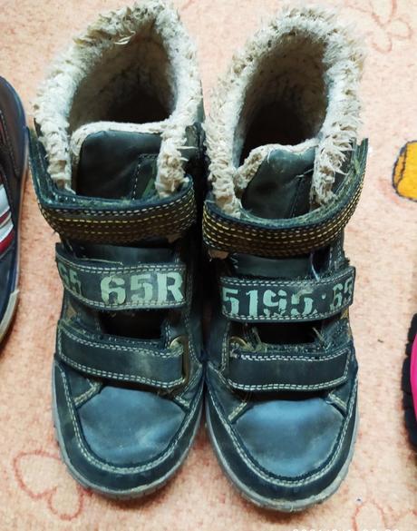 Zimné kožené zateplené topánky v.34 s kožušinkou,, deichmann,34