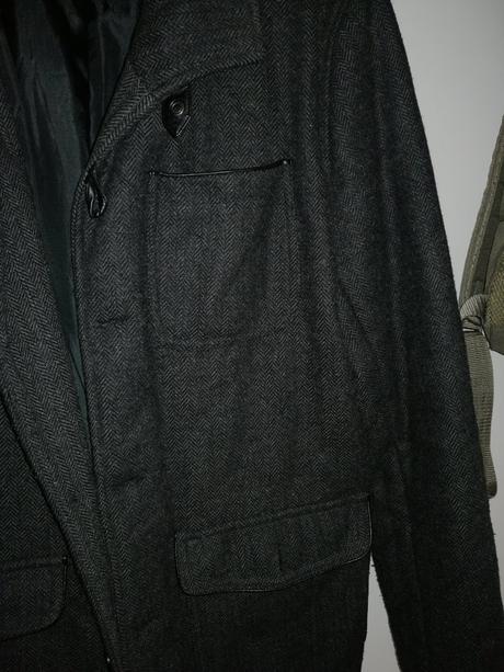 Pánsky, chlapčenský kabát šedý tmavý veľk. m/l, m