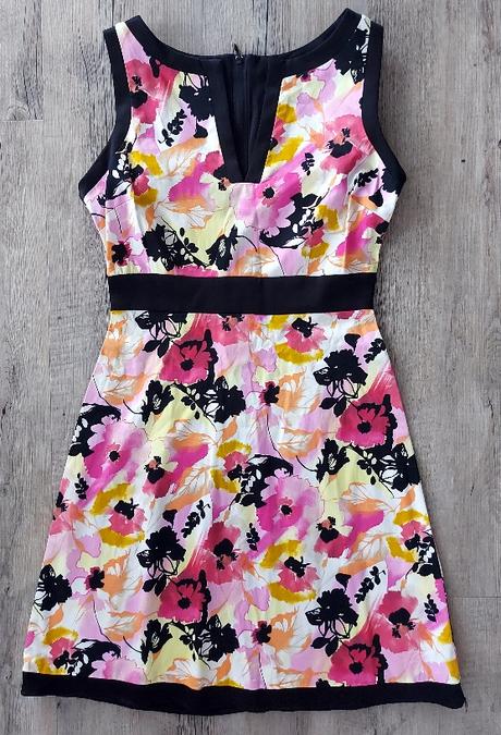 Ružovo čierne kvetinové šaty, orsay,36