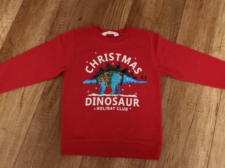 Vianočná mikina s dinom, h&m,110