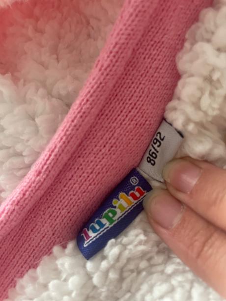 Teplý ružový kabátik s kožušinou a kapucňou, lupilu,86