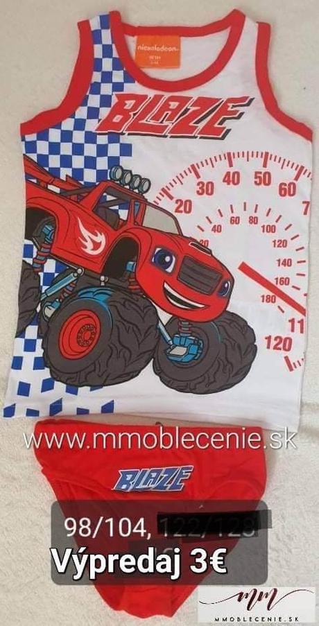 Súprava - tielko + slipy blaze, disney,98 / 104