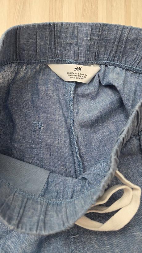 Kratasy s ľanom - top stav, h&m,134