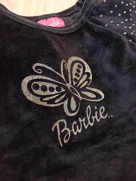 Barbie čierne tričko semišové, barbie,98