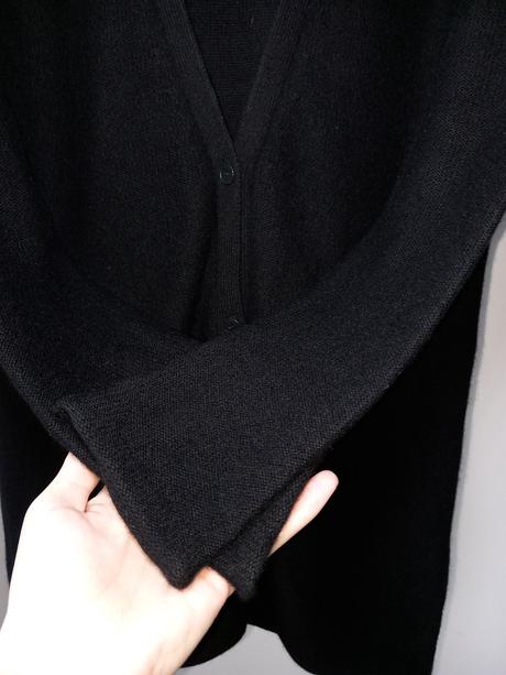 Čierny kašmírový kardigán eric bompard 36/s, s