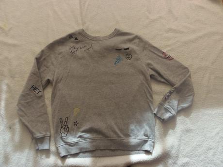 Mikina šedá s výšivkami, esprit,164