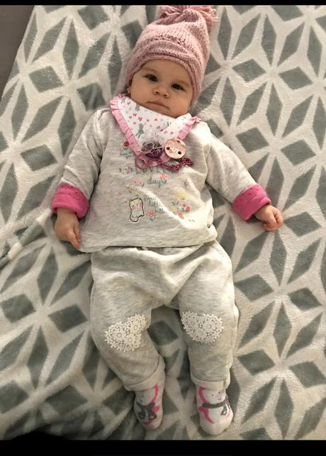 Šedá mikina s krajkou, matalan,74