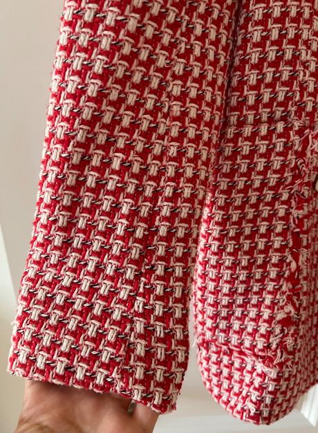 Bielo - červené kárované bavlnené sako zara, xs/34, zara,xs