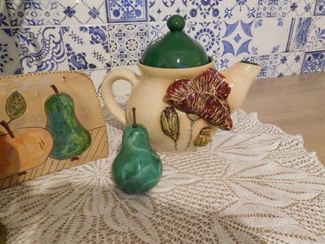 Do zelena dekorácia kuchyňe mažiar,hruška mramor,