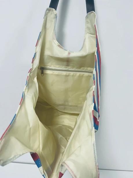 Pruhovaná tote taška s monogramom jp, 