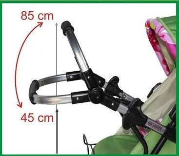 Kočík pre bábiky s prenosnou taškou  červený, 