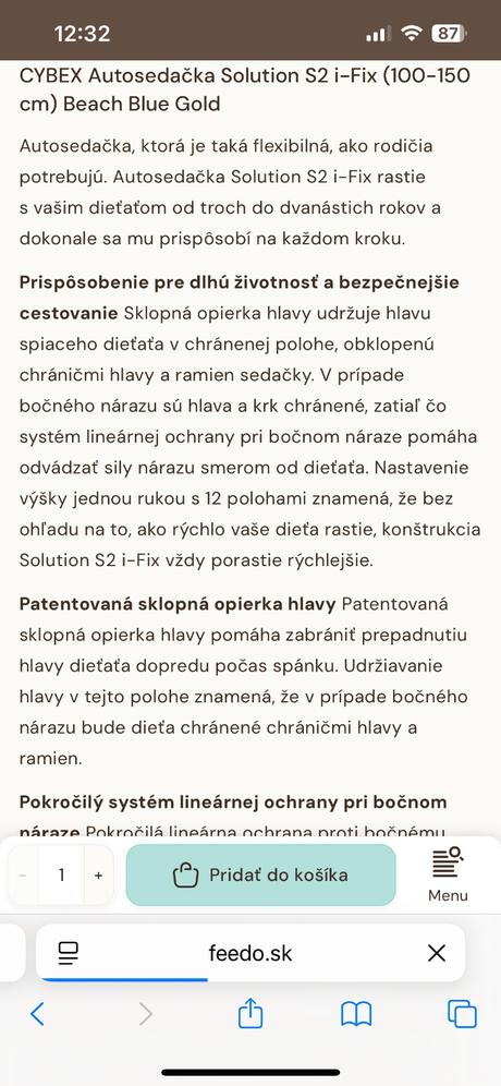 Autosedacka cybex s-fix solution 15-36kg, cybex