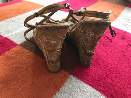 Sandalky na platforme, výška opätku - 13 cm, 38