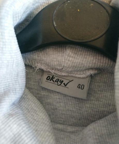 Dámsky elastický sivý top - rolák, okay, 40, okay,s