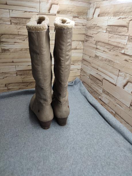 Rieker 40 - dámske zateplené béžové čižmy, rieker,40