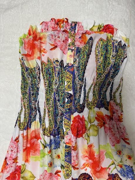 Letné dlhé šaty s rozparkom zn. magenta, m