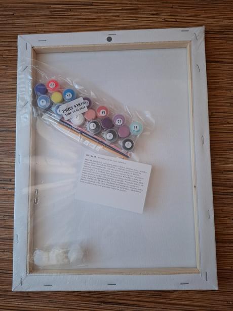 Maľovanie podľa čísel- sada plátno, farby, štetce, 