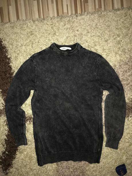 Tenky pulóver s lebkou na chrbte a so zipsom po bo, h&m,146