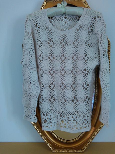 Háčkovaný svetrík, h&m,s