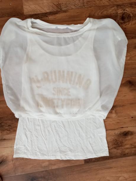 Biele tričko s priesvitnym, m