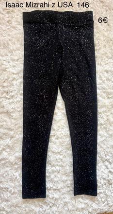 Trblietavé čierne legíny 146, 146