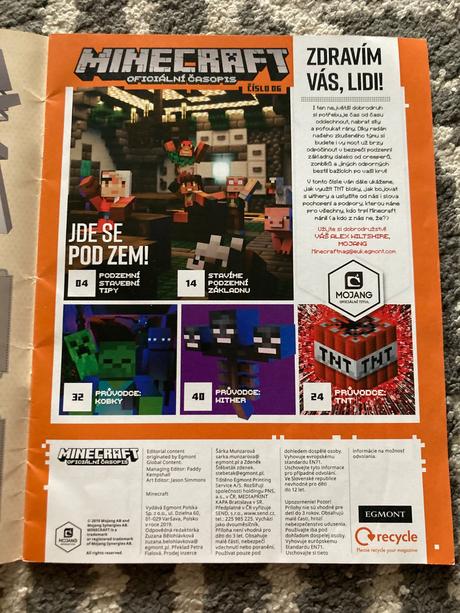 Minecraft oficiálny časopis a veľký plagát, 