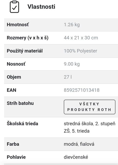 Školská taška topgal, 