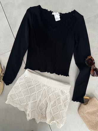 Čierny crop pulóver, reserved,s