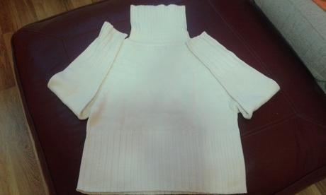 Biely rolakovy sveter, xl