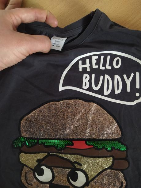 Tričko s hamburgerom s flitrami, lindex,92