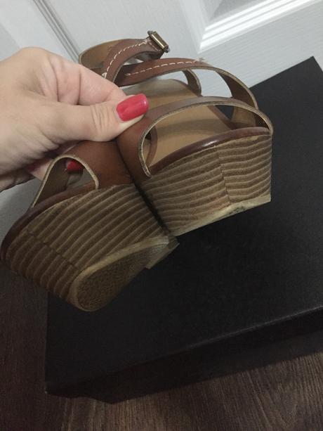 Hnede sandálky na platforme, graceland,38