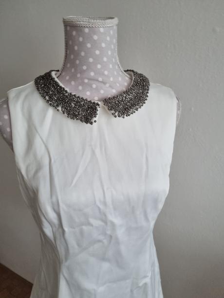 Biela blúzka s korálkami na golieri orsay veľ. 38, orsay,38