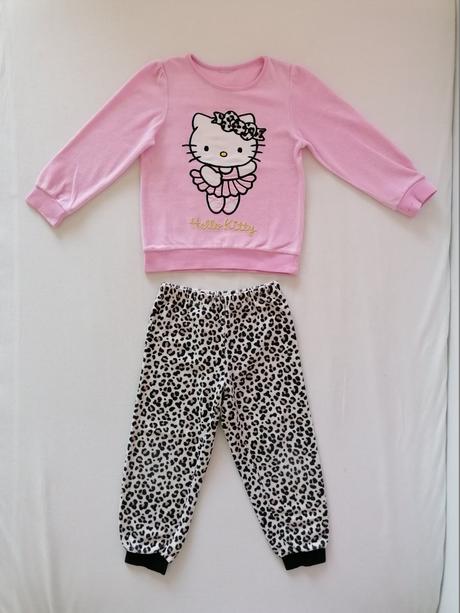 Velurove pyzamko 98/104 hello kitty, h&m,98