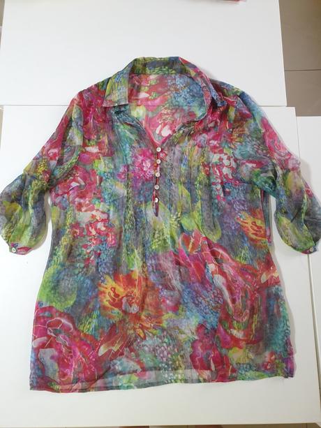 Viacfarebná tenká blúzka, tunika, xl