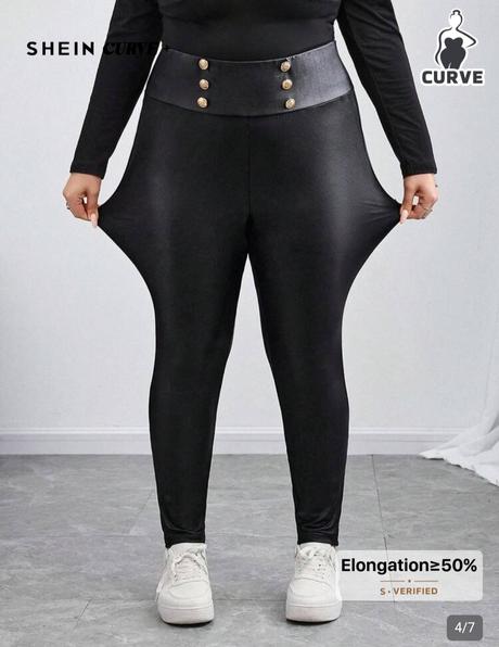 "kožené" nohavice/legíny, 52