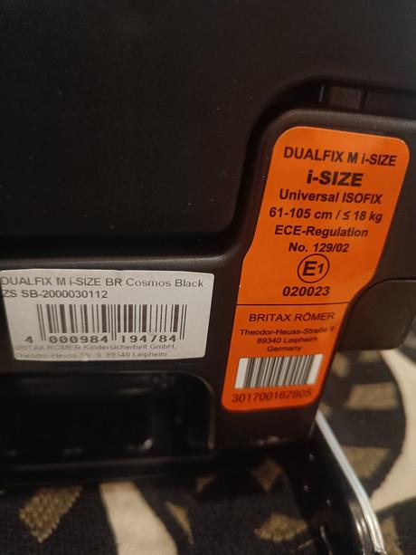 Britax römer dualfix m i size, britax