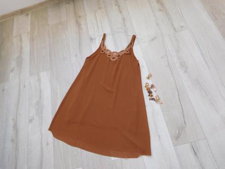 Šaty hnedé padavý materiál m/l, m