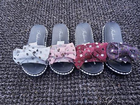 Dievčenské šľapky s mašľou č.30,31,32,33,34,35, 30 - 35