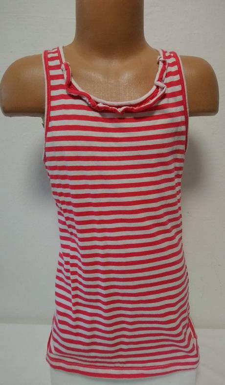 Dievčenské pásikavé ružovo biele tričko, benetton, benetton,146